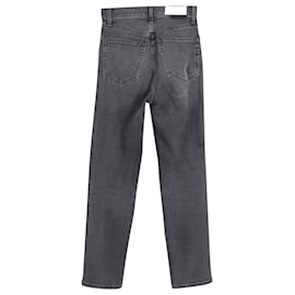 Re/Done-RÉ/Feito 70s Jeans de cintura alta desbotado e perna reta em algodão cinza-Cinza