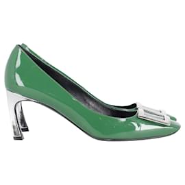 Chanel-Salto Roger Vivier Belle Vivier em couro envernizado verde-Verde