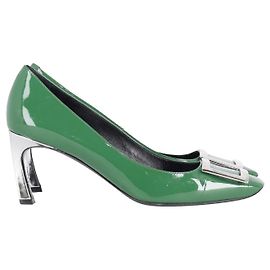 Chanel Roger Vivier Escarpins Belle Vivier en Cuir Verni Vert Vert
