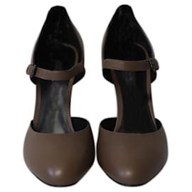 Bottega Veneta-Sapatos Bottega Veneta Mary Jane em couro de cordeiro marrom-Marrom