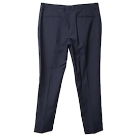 Maison Martin Margiela-Maison Margiela Slim Trousers in Navy Blue Virgin Wool-Navy blue