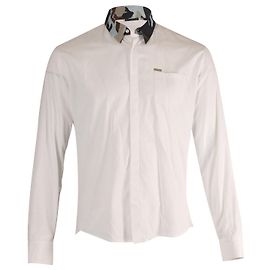 Dsquared2 Camisa Cuello Estampado Camuflaje Algodón Blanco Blanco