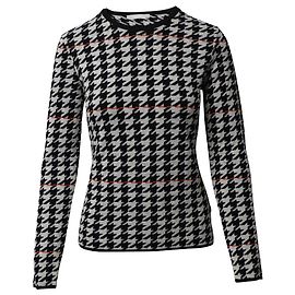 Hugo Boss Boss Pull à col rond pied-de-poule en viscose multicolore Autre Imprimé python