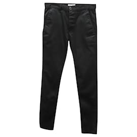 Saint Laurent-Saint Laurent Skinny Fit Trousers in Black Cotton-Black