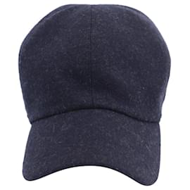 Loro Piana-Loro Piana Glacier Baseball Cap in Navy Blue Cashmere-Navy blue