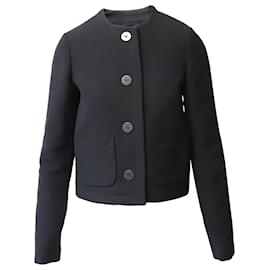 Burberry-Burberry Boucle Cropped Jacket in Black Wool-Black