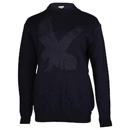 Stella Mc Cartney-Stella McCartney Eagle Embroidered Sweater in Navy Blue Cotton -Blue,Navy blue