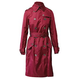 Burberry-Burberry Raincoat Mac Trench Coat in Plum Purple Polyamide-Purple