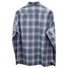 Tom Ford-Tom Ford Plaid Shirt in Blue Cotton-Blue