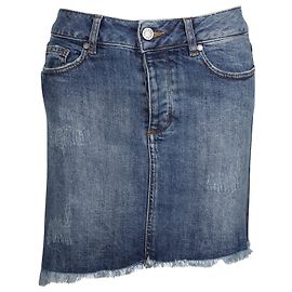 Mini Jupe Zadig & Voltaire Distressed en Denim de Coton Bleu Bleu