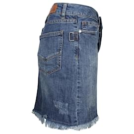 Zadig & Voltaire-Zadig & Voltaire Distressed Mini Skirt in Blue Cotton Denim-Blue