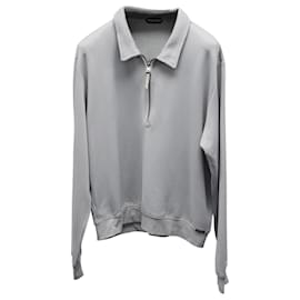 Tom Ford-Tom Ford Half Zip Sweater in Grey Polyamide-Grey