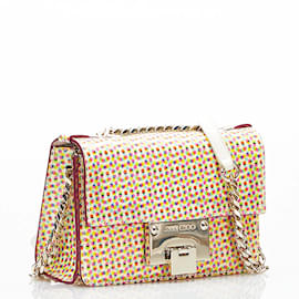 Jimmy Choo-Jimmy Choo Soft Mini Dot Polka Dots Chain Shoulder Bag Canvas Shoulder Bag in Good condition-Multiple colors