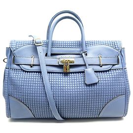MAC DOUGLAS PYLA BRYAN HANDTASCHE CABAS IN HIMMELBLAUEM LEDER-UMhängetasche Blau