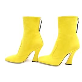 Fendi-NEW FENDI SHOES FFREEDOM BOOTS 8T69423TYF17KC 36 YELLOW SUEDE SUEDE-Yellow