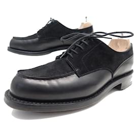JM Weston-JM WESTON LE GOLF SHOES 641 8D 42 BLACK LEATHER AND SUEDE DERBY SHOES-Black