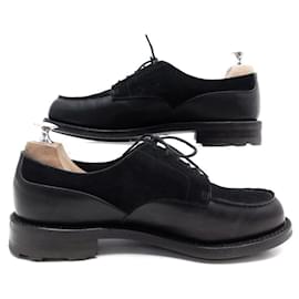 JM Weston-JM WESTON LE GOLF SHOES 641 8D 42 BLACK LEATHER AND SUEDE DERBY SHOES-Black
