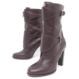 Hermès-NEUF CHAUSSURES HERMES FEELING H122072Z BOTTINES 37 CUIR MARRON BROWN-Marron