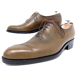 JM Weston-JM WESTON RICHELIEU ONE CUT SHOES 402 7.5D 41.5 BROWN LEATHER SHOES-Brown
