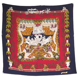 Hermès HERMES SCIALLE IL PARADISO DEL RE 140 SCIARPA IN CASHMERE E SETA BLU NAVY CM Blu navy