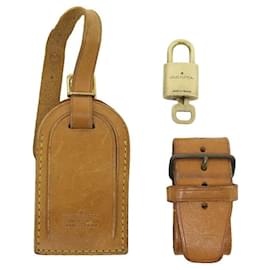 Louis Vuitton-LOUIS VUITTON DOOR ADDRESS CLEAN LINK PADLOCK BAG KEEPALL ADRESS HOLDER PADLOCK-Brown