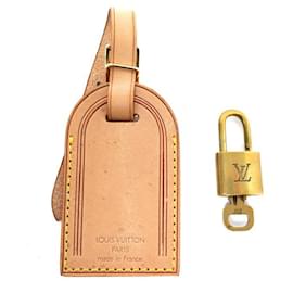 Louis Vuitton-LOUIS VUITTON TAG DOOR ADDRESS PADLOCK BAG KEEPALL ADDRESS HOLDER PADLOCK-Beige