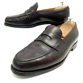 John Lobb-JOHN LOBB ZAPATOS MOCASINES LOPEZ 7.5mi 41.5 zapatos de cuero marrón-Castaño