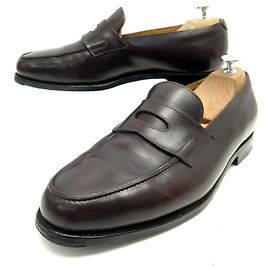 CHAUSSURES JOHN LOBB MOCASSINS LOPEZ 7.5E 41.5 CUIR MARRON LEATHER SHOES Marron
