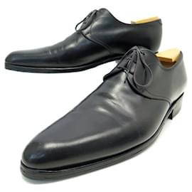 JM Weston-JM WESTON DERBY SHOES 8C 42 end 41.5 IN BLACK LEATHER + SHOES-Black
