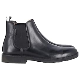 Ralph Lauren-Polo Ralph Lauren Chelsea-Stiefel aus schwarzem Leder-Schwarz