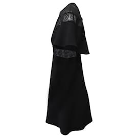 Sandro-Sandro Paris Mini robe en dentelle brodée Angie en polyester noir-Noir