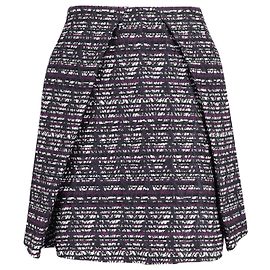 MSGM Jacquard Insert Pleat Knee Length Skirt in Multicolor Polyester Other Python print