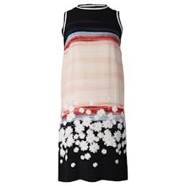 Autre Marque-Ärmelloses Kleid mit Blumensaum und Perlmuttmuster aus mehrfarbiger Seide-Andere,Python drucken