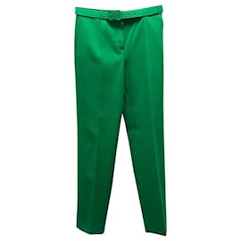 Givenchy-Givenchy Taillierte Hose mit Gürtel aus grünem Polyester-Grün