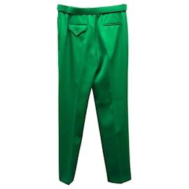 Givenchy-Givenchy Calças sob medida com cinto em poliéster verde-Verde
