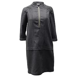 Marni-Marni Kleid mit halbem Reißverschluss aus grauer Wolle-Grau