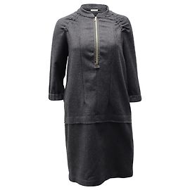 Robe Marni Half Zip en Laine Grise Marron