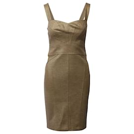 Diane Von Furstenberg-Diane Von Furstenberg Gold Lame Sheath Dress in Viscose-Golden,Metallic