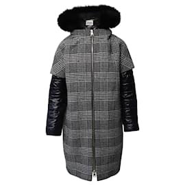 Herno-Herno Prince of Wales Padded Coat in Grey Polyamide-Grey