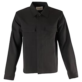 Jil Sander-Jil Sander Oversized Pocket Shirt in Black Wool -Black