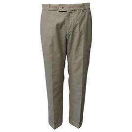 Calça Tom Ford Regular Fit em Algodão Cáqui Claro Verde Caqui