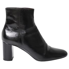 Saint Laurent-Saint Laurent Block Heels Boots in Black Leather-Black