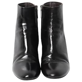 Saint Laurent-Saint Laurent Block Heels Boots in Black Leather-Black