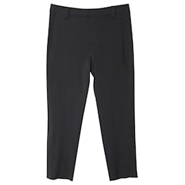 Ganni-Ganni Regular Fit Cropped Pants en Viscose Noir-Noir