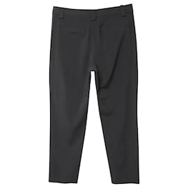 Ganni-Ganni Regular Fit Cropped Pants en Viscose Noir-Noir
