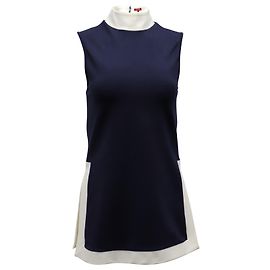STAUD Pete Ärmellose Tunika aus marineblauem Rayon Blau Marineblau