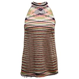 Missoni-Missoni Striped Halterneck Top in Multicolor Rayon-Other,Python print