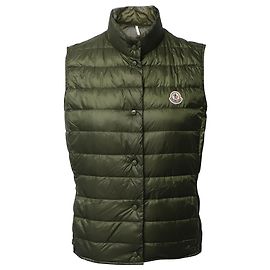 Moncler Liane Quilted Vest in Olive Green Polyamide  Green Olive green