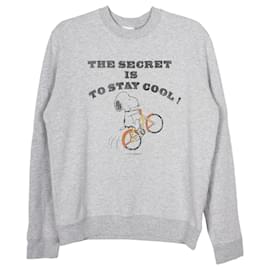Saint Laurent-Saint Laurent Snoopy-Printed Sweatshirt in Grey Cotton-Grey