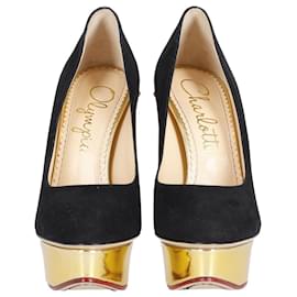 Charlotte Olympia-Zapatos de tacón con plataforma Cosmic Dolly en ante negro de Charlotte Olympia-Negro